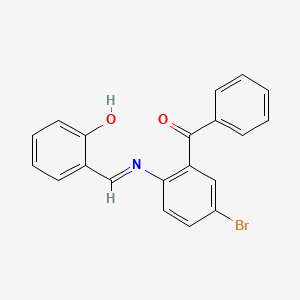 molecular formula C20H14BrNO2 B11713765 (5-bromo-2-{[(E)-(2-hydroxyphenyl)methylidene]amino}phenyl)(phenyl)methanone 