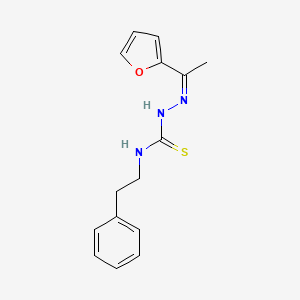 molecular formula C15H17N3OS B11713767 3-[(E)-[1-(Furan-2-YL)ethylidene]amino]-1-(2-phenylethyl)thiourea 