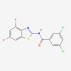 molecular formula C14H6Cl2F2N2OS B11713784 3,5-dichloro-N-(4,6-difluoro-1,3-benzothiazol-2-yl)benzamide 