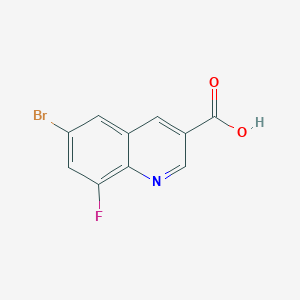 molecular formula C10H5BrFNO2 B11713792 6-Bromo-8-fluoro-quinoline-3-carboxylic acid 