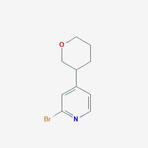 molecular formula C10H12BrNO B11713823 2-Bromo-4-(oxan-3-yl)pyridine 