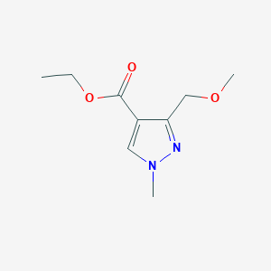 molecular formula C9H14N2O3 B11713832 ethyl 3-(methoxymethyl)-1-methyl-1H-pyrazole-4-carboxylate 