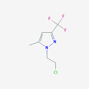 molecular formula C7H8ClF3N2 B11713844 1-(2-Chloroethyl)-5-methyl-3-(trifluoromethyl)-1H-pyrazole 