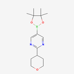 2-(tetrahydro-2H-pyran-4-yl)-5-(4,4,5,5-tetramethyl-1,3,2-dioxaborolan-2-yl)pyrimidine