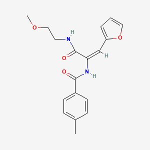 (2E)-3-(furan-2-yl)-N-(2-methoxyethyl)-2-[(4-methylphenyl)formamido]prop-2-enamide