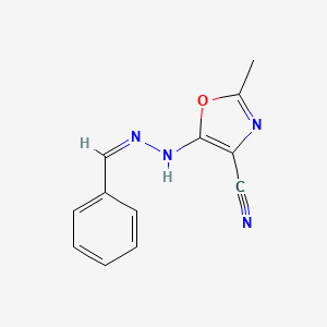 2-Methyl-5-[(E)-2-(phenylmethylidene)hydrazin-1-YL]-1,3-oxazole-4-carbonitrile