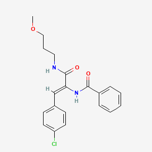 molecular formula C20H21ClN2O3 B11713930 N-((Z)-2-(4-chlorophenyl)-1-{[(3-methoxypropyl)amino]carbonyl}ethenyl)benzamide 