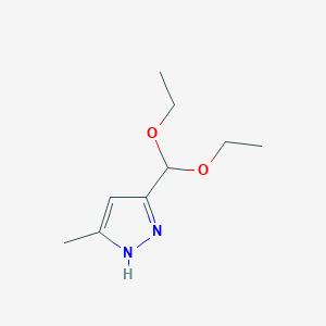 molecular formula C9H16N2O2 B11713941 5-(Diethoxymethyl)-3-methyl-1H-pyrazole 