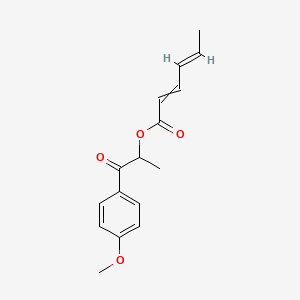 molecular formula C16H18O4 B11713961 1-(4-methoxyphenyl)-1-oxopropan-2-yl (4E)-hexa-2,4-dienoate 