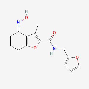 (4E)-N-[(furan-2-yl)methyl]-4-(hydroxyimino)-3-methyl-4,5,6,7-tetrahydro-1-benzofuran-2-carboxamide