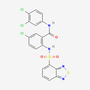 molecular formula C19H11Cl3N4O3S2 B11713993 2-[(2,1,3-benzothiadiazol-4-ylsulfonyl)amino]-5-chloro-N-(3,4-dichlorophenyl)benzamide 