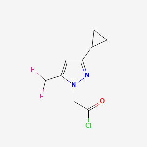 molecular formula C9H9ClF2N2O B11714028 [3-cyclopropyl-5-(difluoromethyl)-1H-pyrazol-1-yl]acetyl chloride CAS No. 1006483-56-2