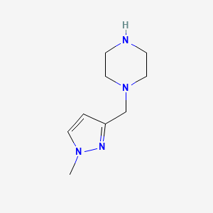 molecular formula C9H16N4 B11714033 1-[(1-methyl-1H-pyrazol-3-yl)methyl]piperazine 