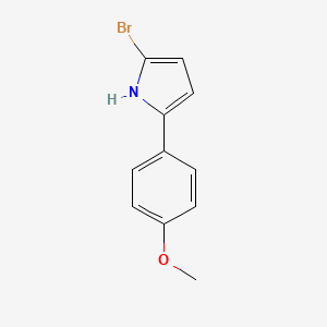 molecular formula C11H10BrNO B11714067 2-Bromo-5-(4-methoxyphenyl)-1H-pyrrole 