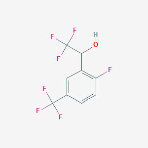 molecular formula C9H5F7O B11714075 2,2,2-Trifluoro-1-[2-fluoro-5-(trifluoromethyl)phenyl]ethan-1-ol 