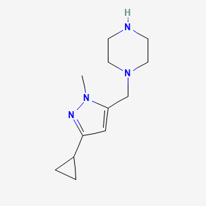 molecular formula C12H20N4 B11714111 1-[(3-cyclopropyl-1-methyl-1H-pyrazol-5-yl)methyl]piperazine 