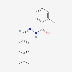 molecular formula C18H20N2O B11714136 2-methyl-N'-[(E)-[4-(propan-2-yl)phenyl]methylidene]benzohydrazide 