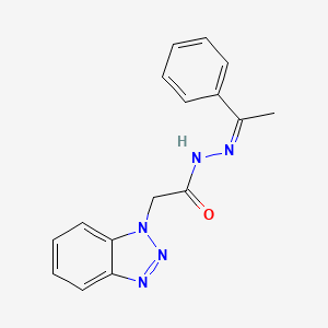 molecular formula C16H15N5O B11714192 2-(1H-1,2,3-benzotriazol-1-yl)-N'-[(1E)-1-phenylethylidene]acetohydrazide 