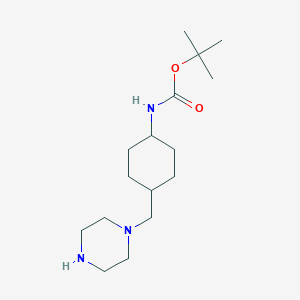 molecular formula C16H31N3O2 B11714250 tert-butyl N-[4-(piperazin-1-ylmethyl)cyclohexyl]carbamate 