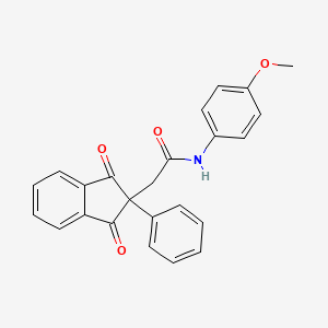 molecular formula C24H19NO4 B11714252 2-(1,3-Dioxo-2-phenyl-2,3-dihydro-1H-inden-2-yl)-N-(4-methoxyphenyl)acetamide 