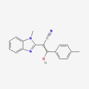 2-[(2E)-1-methyl-2,3-dihydro-1H-1,3-benzodiazol-2-ylidene]-3-(4-methylphenyl)-3-oxopropanenitrile