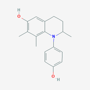 molecular formula C18H21NO2 B11714299 1-(4-Hydroxyphenyl)-2,7,8-trimethyl-1,2,3,4-tetrahydroquinolin-6-ol 