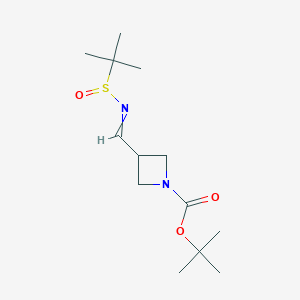 molecular formula C13H24N2O3S B11714360 tert-Butyl (E)-3-(((tert-butylsulfinyl)imino)methyl)azetidine-1-carboxylate 