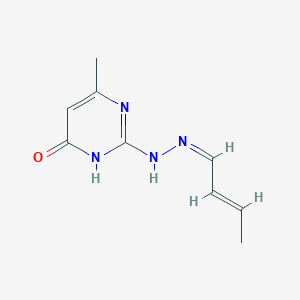 2-[(2E)-2-[(2E)-but-2-en-1-ylidene]hydrazin-1-yl]-6-methylpyrimidin-4-ol