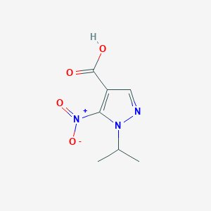 molecular formula C7H9N3O4 B11714422 5-nitro-1-(propan-2-yl)-1H-pyrazole-4-carboxylic acid 