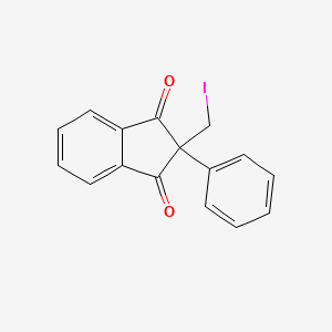 molecular formula C16H11IO2 B11714447 2-(Iodomethyl)-2-phenylindene-1,3-dione 