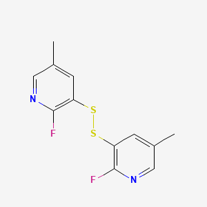 molecular formula C12H10F2N2S2 B11714455 3,3'-Dithiobis(2-fluoro-5-methylpyridine) 