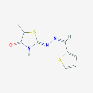 (2E)-5-methyl-2-[(2E)-2-[(thiophen-2-yl)methylidene]hydrazin-1-ylidene]-1,3-thiazolidin-4-one