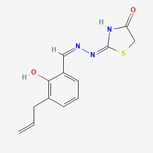 molecular formula C13H13N3O2S B11714541 (2Z)-2-[(2E)-2-{[2-hydroxy-3-(prop-2-en-1-yl)phenyl]methylidene}hydrazin-1-ylidene]-1,3-thiazolidin-4-one 