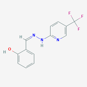 2-[(E)-{2-[5-(trifluoromethyl)pyridin-2-yl]hydrazin-1-ylidene}methyl]phenol