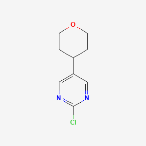 molecular formula C9H11ClN2O B11714697 2-Chloro-5-(oxan-4-yl)pyrimidine 