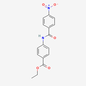 molecular formula C16H14N2O5 B11714704 Ethyl 4-[(4-nitrobenzoyl)amino]benzoate CAS No. 50888-97-6