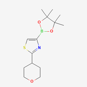 molecular formula C14H22BNO3S B11714741 2-(Oxan-4-yl)-4-(4,4,5,5-tetramethyl-1,3,2-dioxaborolan-2-yl)-1,3-thiazole 