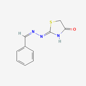 (2E)-2-[(2E)-2-(phenylmethylidene)hydrazin-1-ylidene]-1,3-thiazolidin-4-one