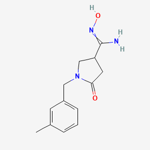 N-hydroxy-1-[(3-methylphenyl)methyl]-5-oxopyrrolidine-3-carboximidamide