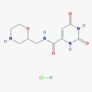 molecular formula C10H15ClN4O4 B11714845 N-(morpholin-2-ylmethyl)-2,4-dioxo-1H-pyrimidine-6-carboxamide hydrochloride 