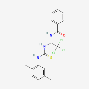 molecular formula C18H18Cl3N3OS B11714872 N-(2,2,2-trichloro-1-{[(2,5-dimethylanilino)carbothioyl]amino}ethyl)benzamide 