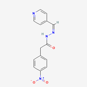 molecular formula C14H12N4O3 B11714940 2-(4-nitrophenyl)-N'-[(E)-(pyridin-4-yl)methylidene]acetohydrazide 