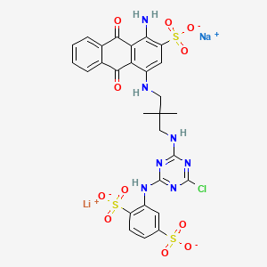 molecular formula C8H10N2S2 B1171495 1,4-Benzenedisulfonic acid, 2-((4-((3-((4-amino-9,10-dihydro-9,10-dioxo-3-sulfo-1-anthracenyl)amino)-2,2-dimethylpropyl)amino)-6-chloro-1,3,5-triazin-2-yl)amino)-, lithium sodium salt CAS No. 172890-93-6