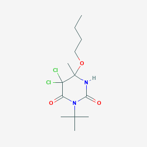 molecular formula C13H22Cl2N2O3 B11714988 6-Butoxy-3-tert-butyl-5,5-dichloro-6-methyl-1,3-diazinane-2,4-dione 