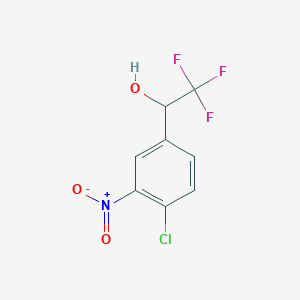 molecular formula C8H5ClF3NO3 B11715058 1-(4-Chloro-3-nitrophenyl)-2,2,2-trifluoroethan-1-ol 