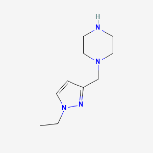 molecular formula C10H18N4 B11715066 1-[(1-ethyl-1H-pyrazol-3-yl)methyl]piperazine 