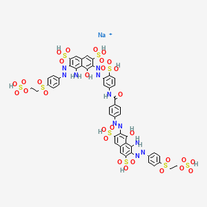 4-(4-Amino-5-hydroxy-3-(4-(2-sulfoxyethylsulfonyl)phenylazo)-2,7-disulfonapht-6-ylazo)-6-(3-(4-amino-5-hydroxy-3-(4-(2-sulfoxyethylsulfonyl)phenylazo)-2,7-disulfonapht-6-ylazo)phenylcarbonylamino)benzenesulfonic acid, X sodium salt