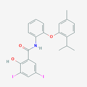 2-hydroxy-3,5-diiodo-N-{2-[5-methyl-2-(propan-2-yl)phenoxy]phenyl}benzamide