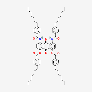 molecular formula C70H82N2O8 B11715155 4,5-Bis{[(4-heptylphenyl)carbonyl]amino}-9,10-dioxo-9,10-dihydroanthracene-1,8-diyl bis(4-heptylbenzoate) 