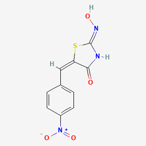 molecular formula C10H7N3O4S B11715227 (2E,5E)-2-(Hydroxyimino)-5-[(4-nitrophenyl)methylidene]-1,3-thiazolidin-4-one 